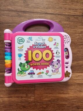 LeapFrog Scout & Violet 100 Words Book Learning Toy, Purple- English, Spanish